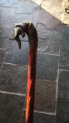 Walking stick with retriever's head handle