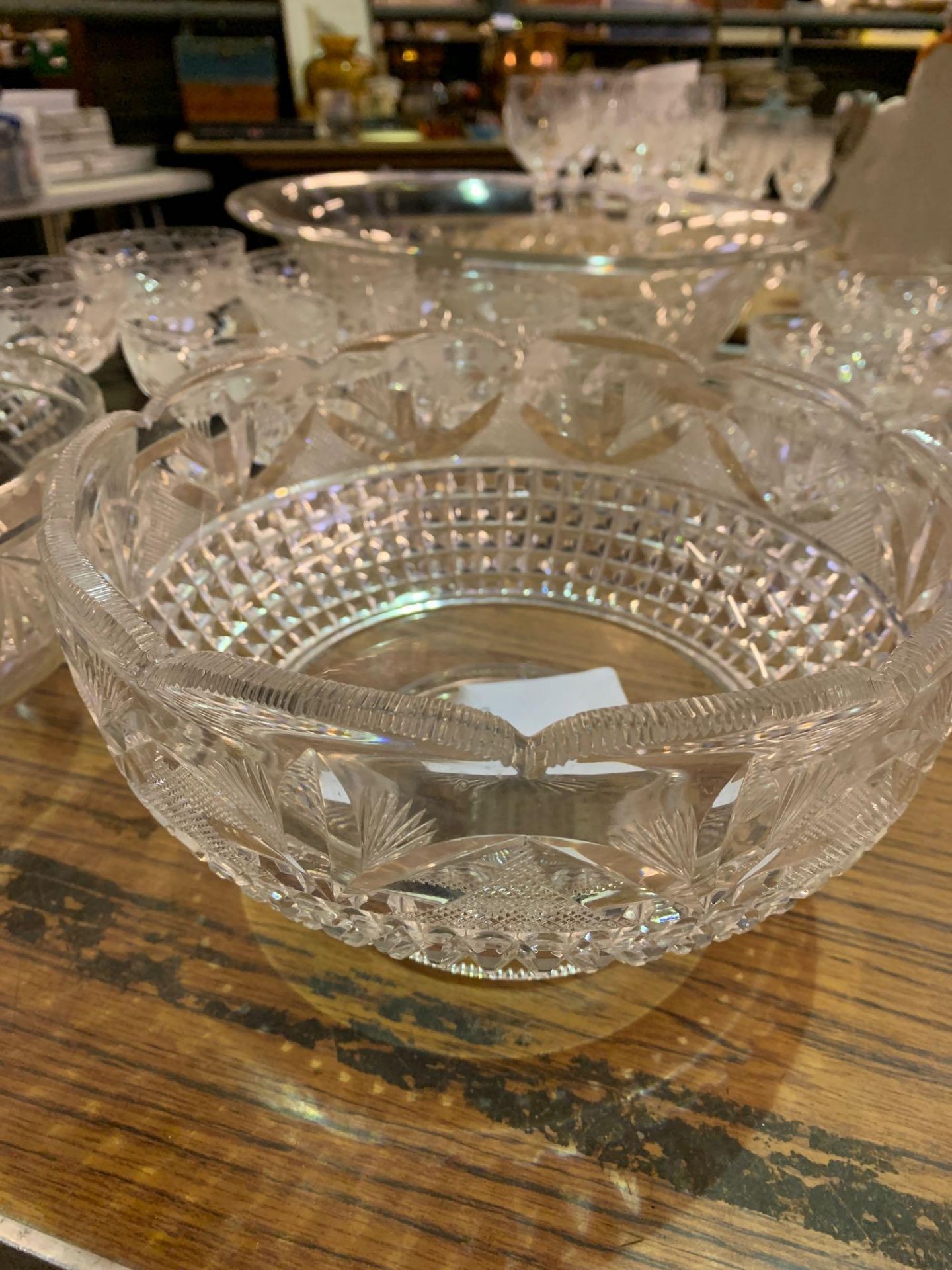 Cut glass fruit bowl and other cut glass items - Image 4 of 5