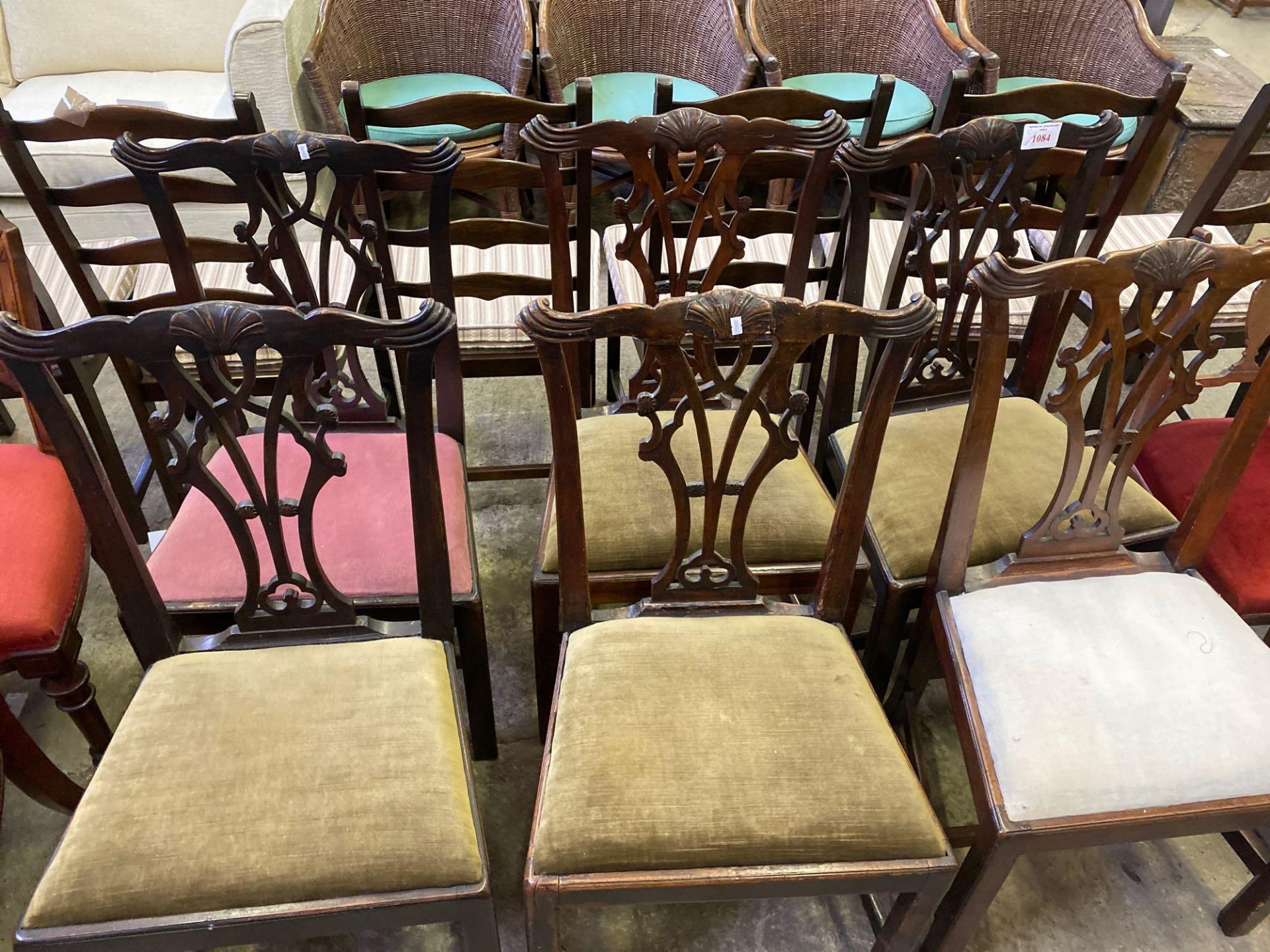 Set of six Georgian-style mahogany framed dining chairs - Bild 2 aus 12