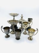 Eight various hallmarked silver rowing cups