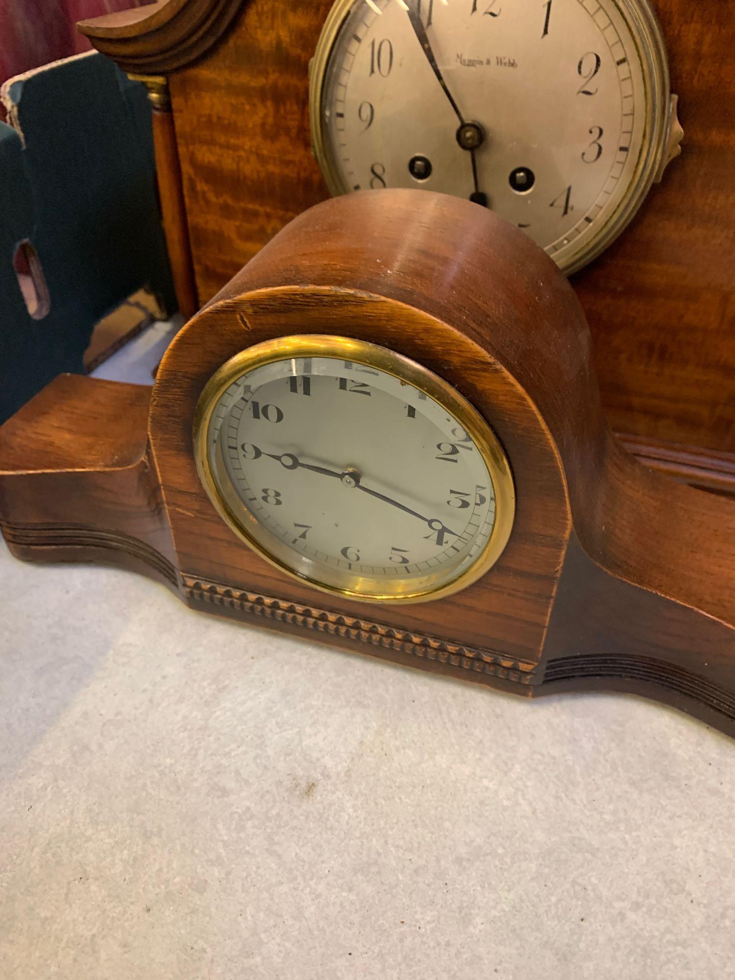 Three mantel clocks and a barometer - Image 4 of 5