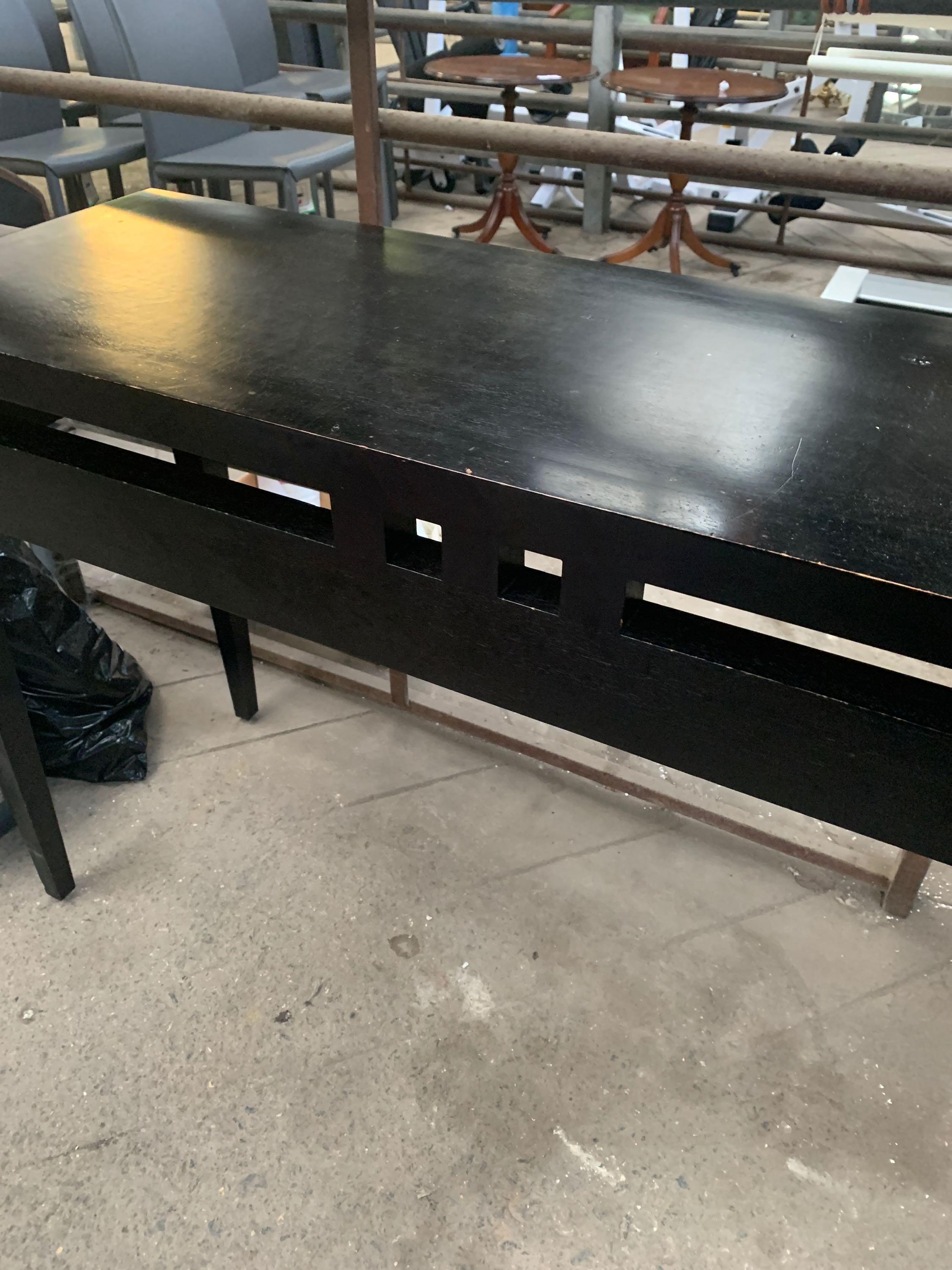 Dark wood console table - Image 2 of 4