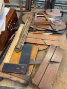 A quantity of wooden artists equipment