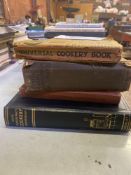 Mrs Beeton's 'Everyday Cookery' together with two other mid-century cookery books