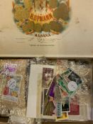 Assorted stamps and cigarette cards
