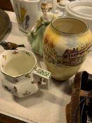 A Royal Doulton Lady, two Beswick birds and other items