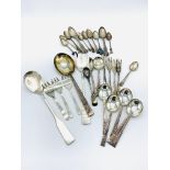 A collection of hallmarked silver teaspoons