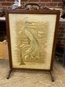 Mahogany framed fire screen