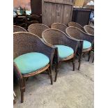 Eight cane conservatory chairs