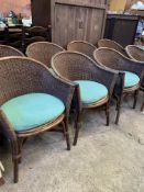 Eight cane conservatory chairs