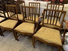 Group of six Georgian style mahogany dining chairs