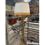 Brass standard lamp and uplighter