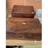 Mahogany writing slope together with a mahogany box