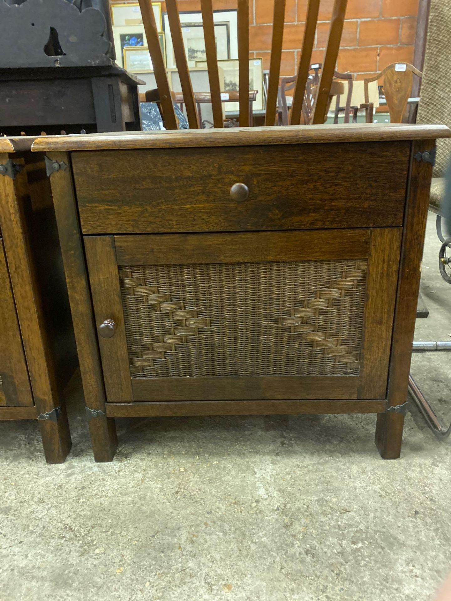 Two dark wood bedside cabinets - Image 2 of 7