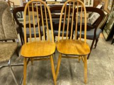 Two pine kitchen chairs