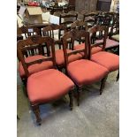 Group of six mahogany framed dining chairs