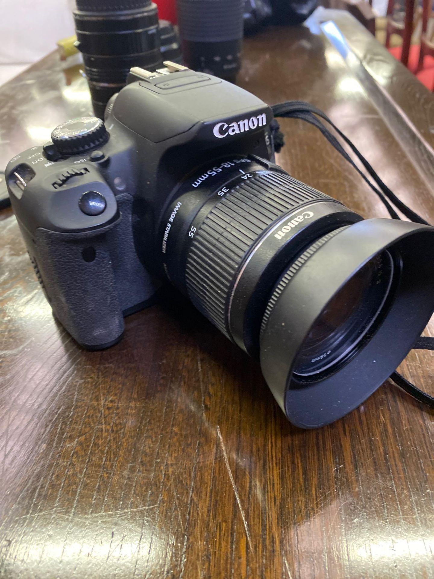 Three Canon EOS cameras with associated lenses and equipment - Image 7 of 15