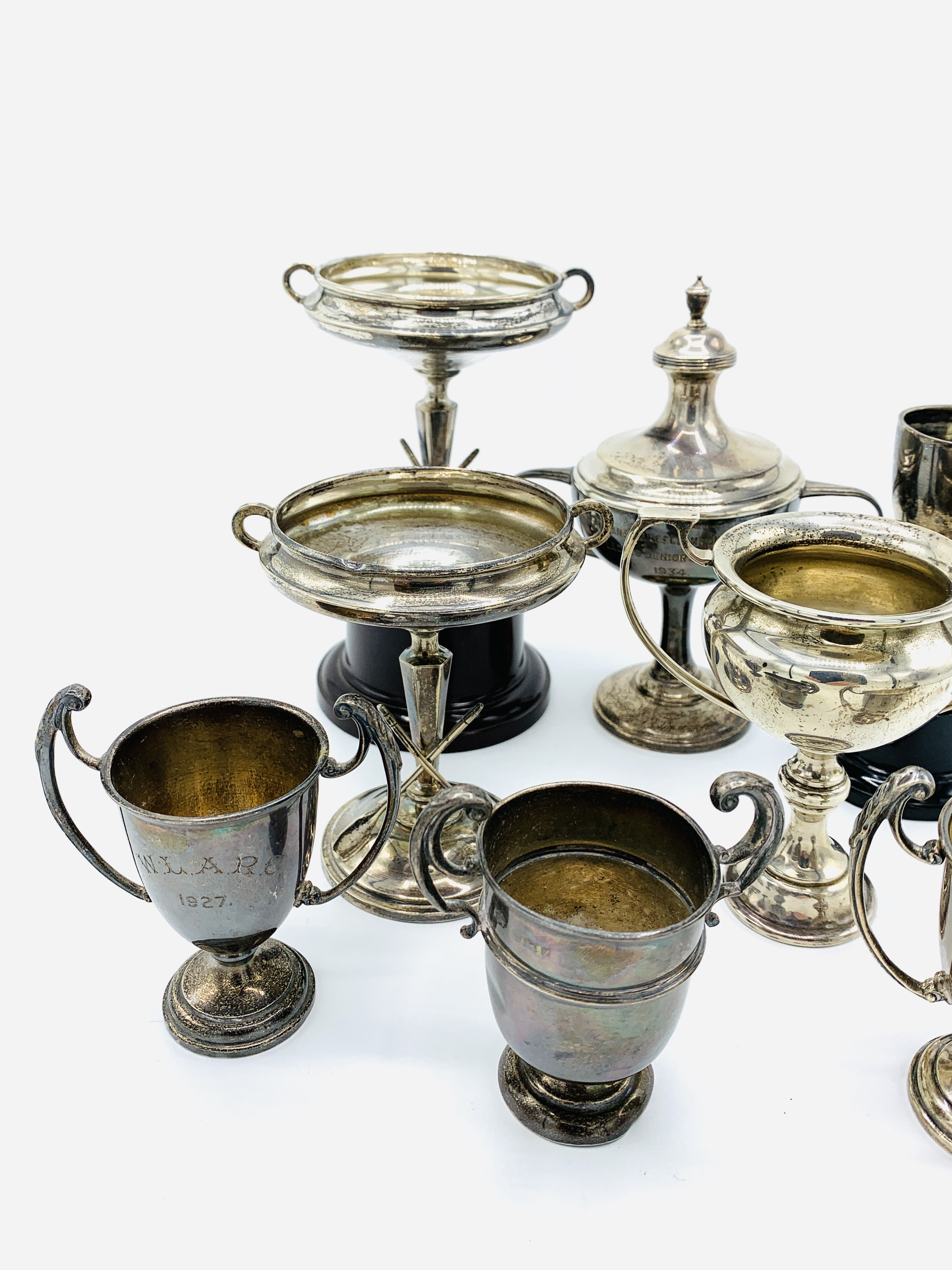 Eight various hallmarked silver rowing cups - Image 2 of 3