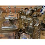 Quantity of silver plate items