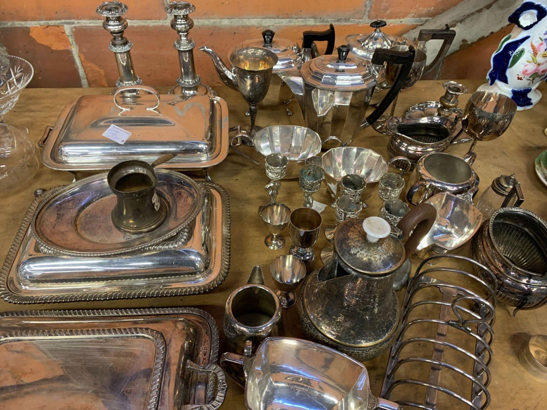 Quantity of silver plate items