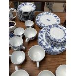 Blue and white Vista Alegre part tea set; together with a quantity of china