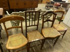 Four individual cane seat chairs