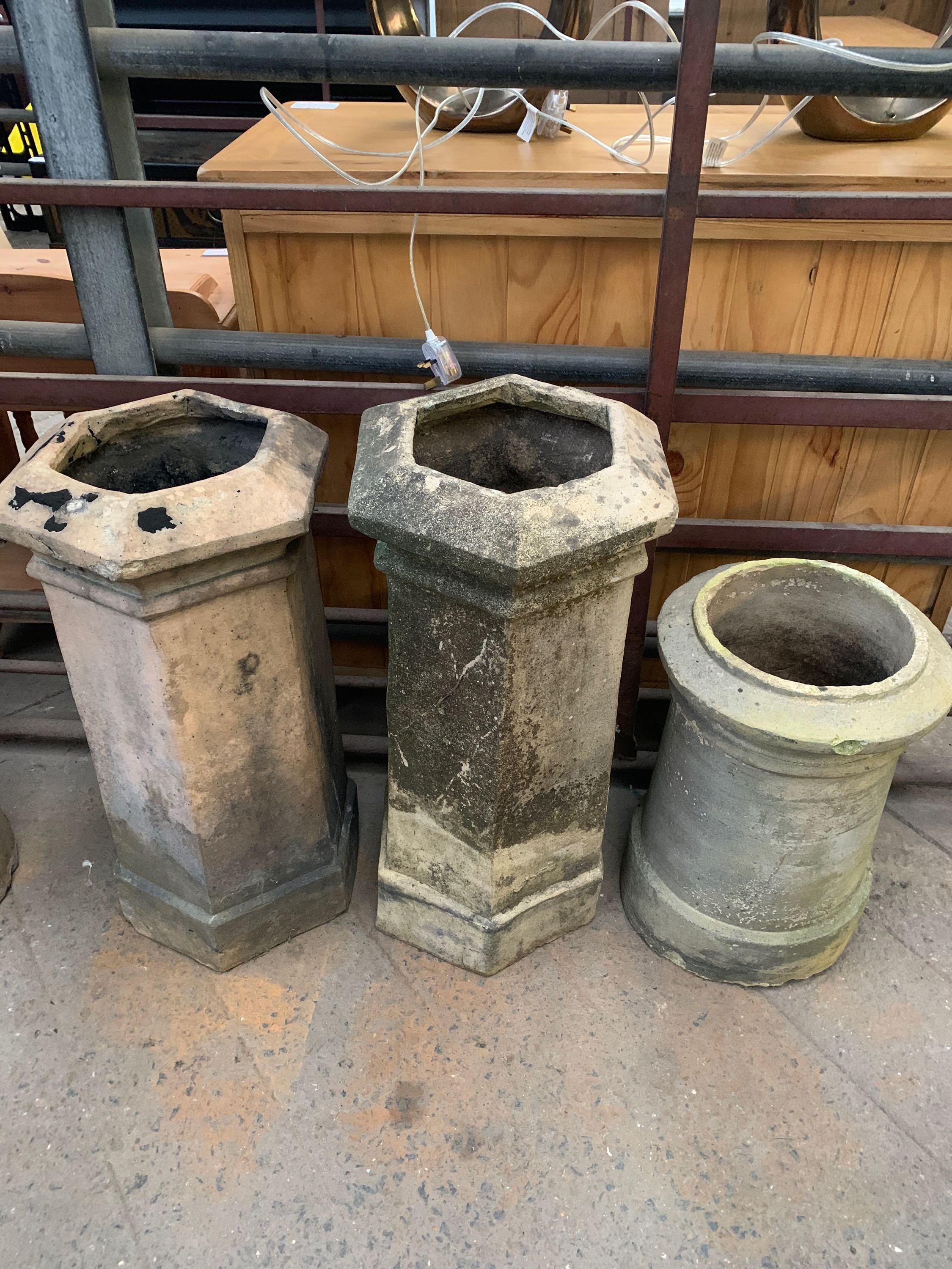 Three chimney pots