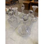 5 cut glass decanters together with a Stuart crystal glass decanter