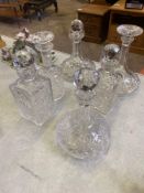 5 cut glass decanters together with a Stuart crystal glass decanter