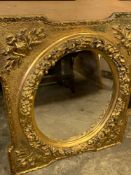 Oval mirror in gilt frame