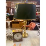 A brass two branch table lamp