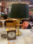 A brass two branch table lamp