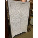 Two door double wardrobe decorated with mother of pearl
