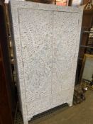 Two door double wardrobe decorated with mother of pearl