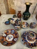 A quantity of Imari and cloisonne