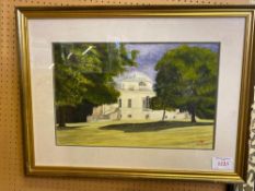 Framed and glazed watercolour of Chiswick House