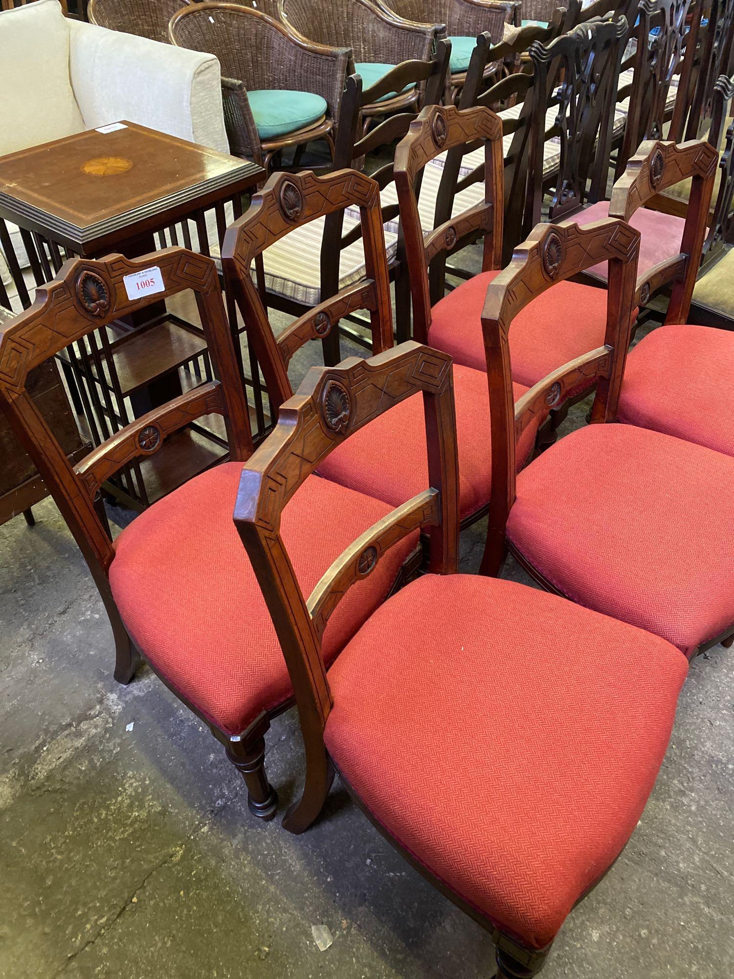 Group of six mahogany framed dining chairs - Image 5 of 12