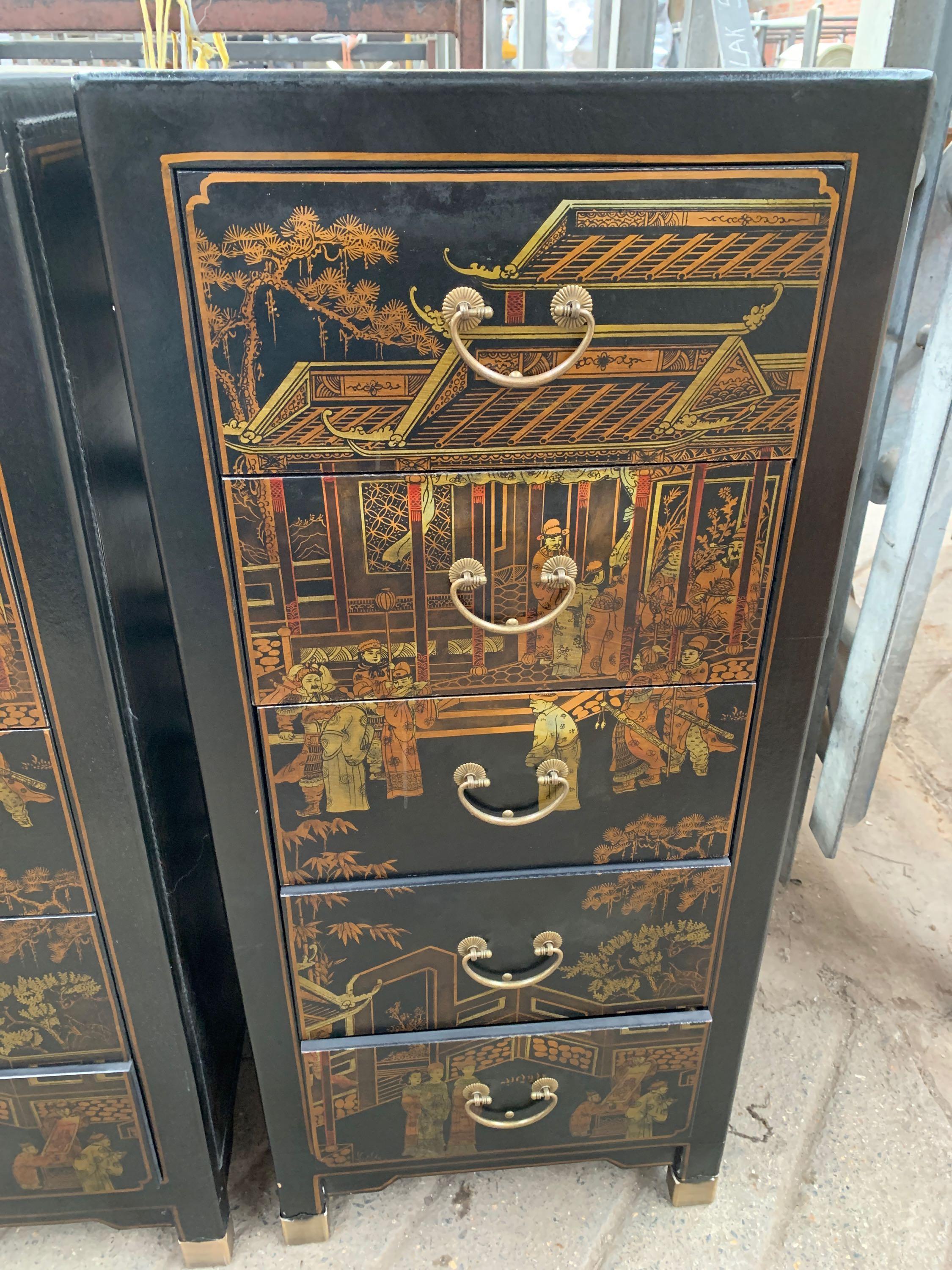 Two Oriental style chests of drawers - Image 3 of 5