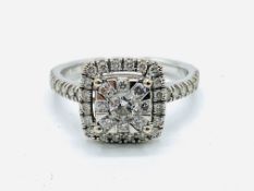 18ct white gold and diamond ring