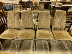 Four chrome dining chairs