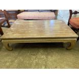 Limed wood coffee table