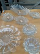 Nine Dartington crystal glass bowls
