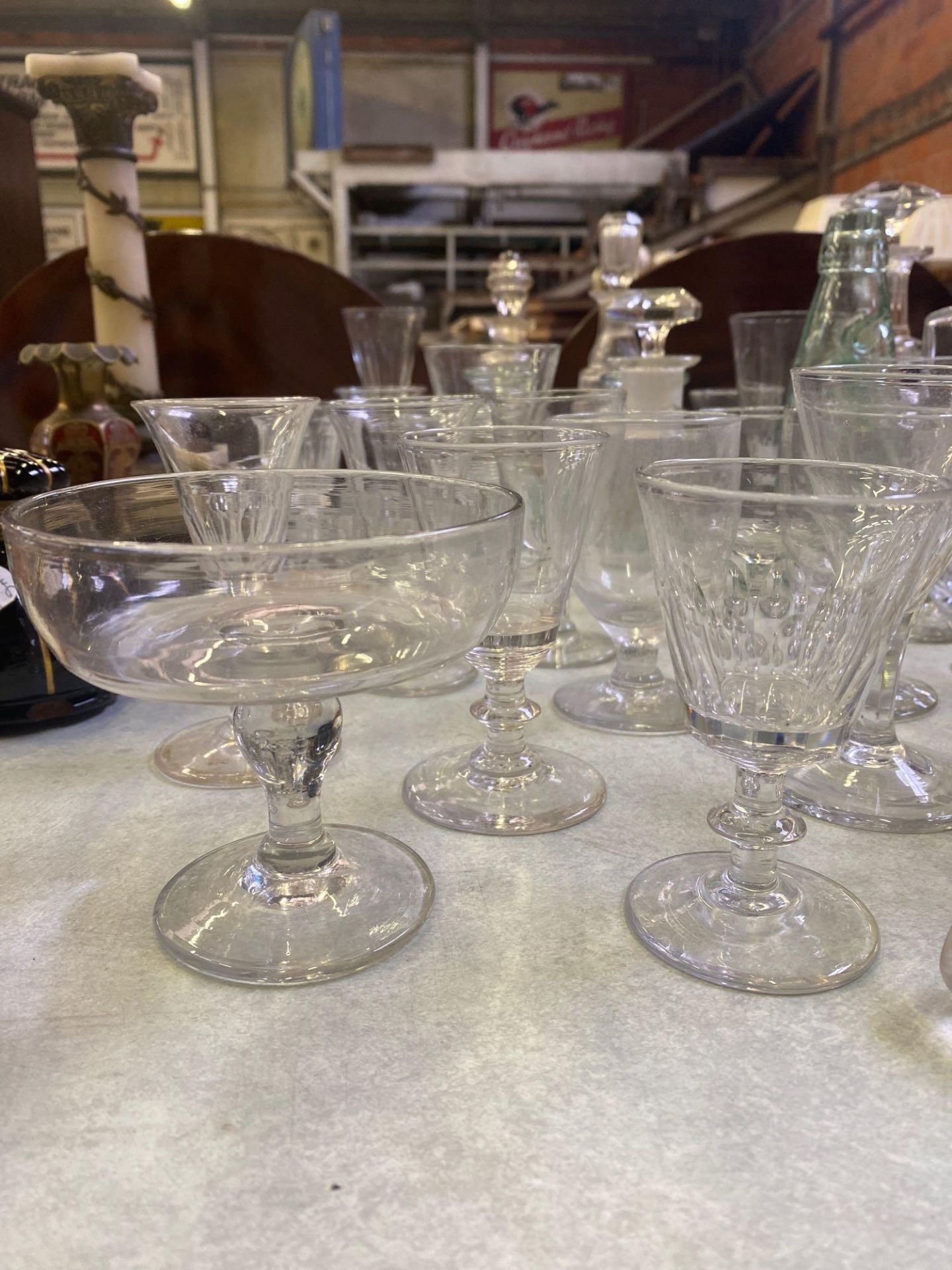 Four glass decanters together with a quantity of other glass. - Image 6 of 10