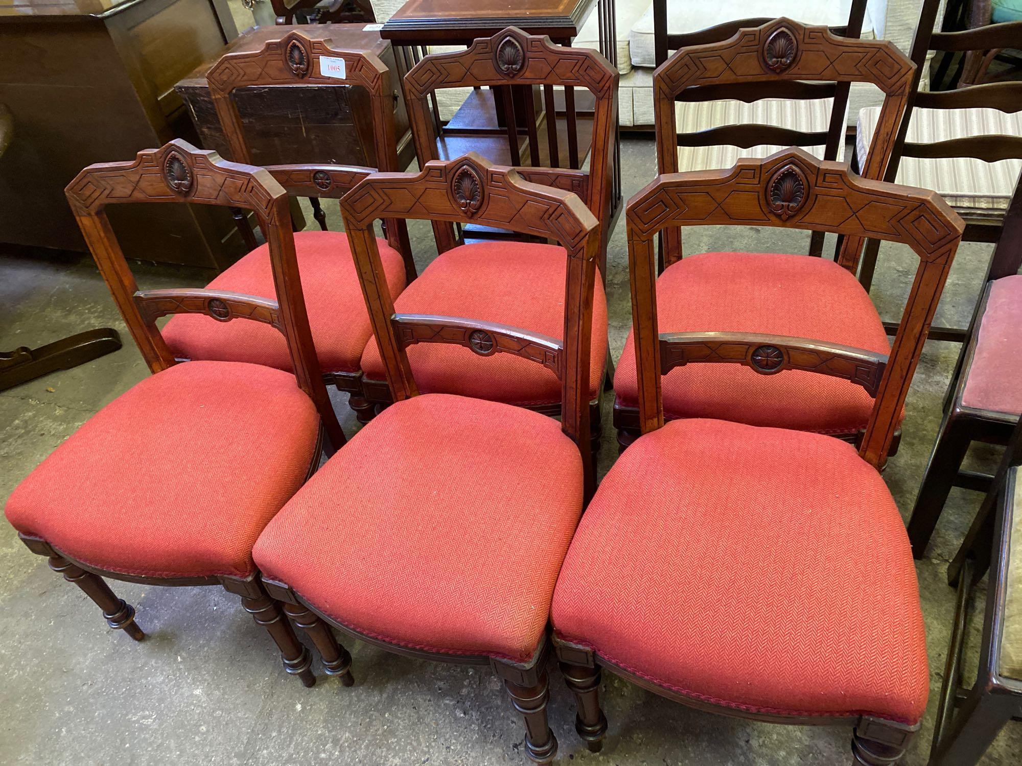 Group of six mahogany framed dining chairs - Image 2 of 12