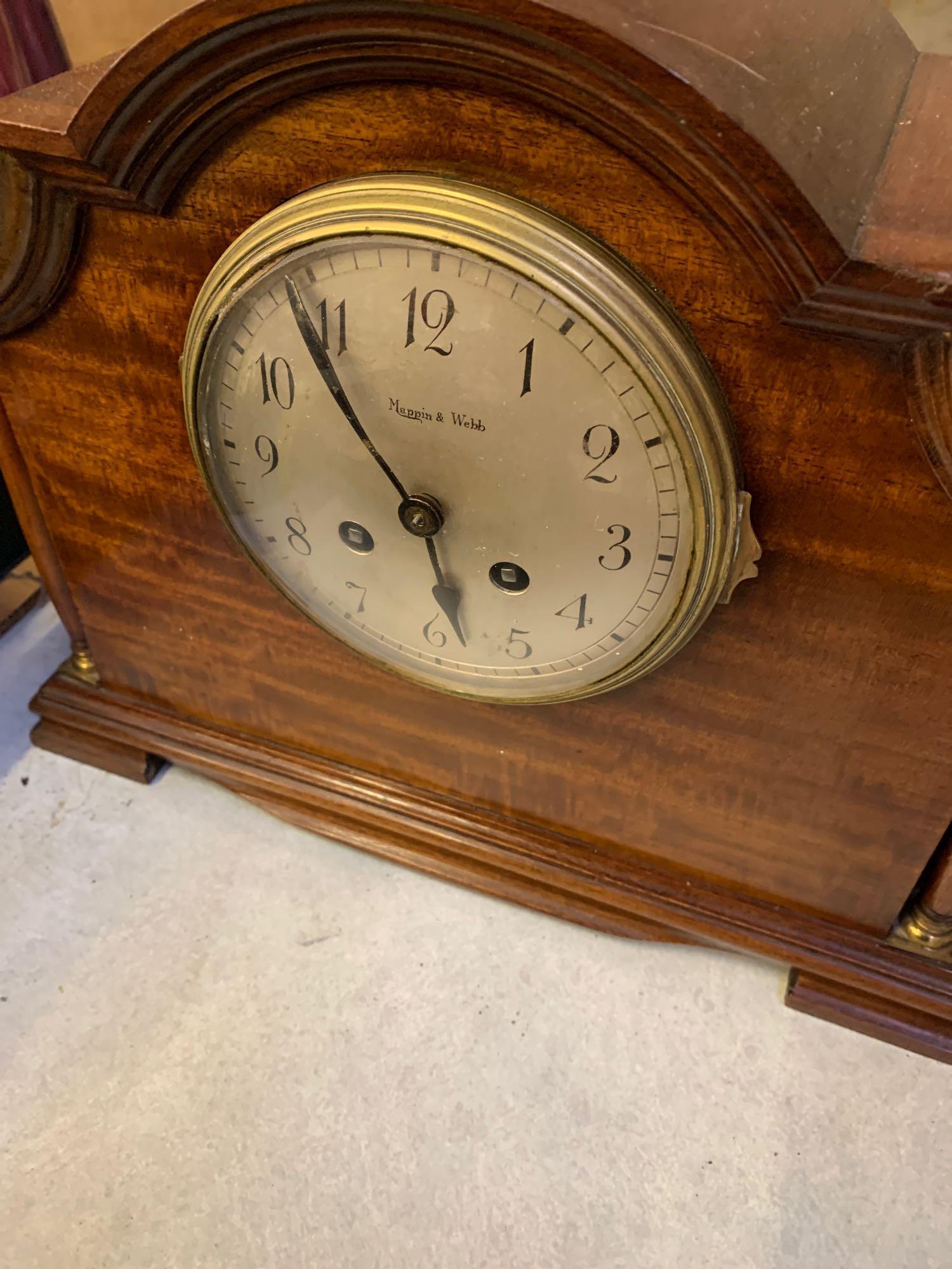 Three mantel clocks and a barometer - Image 3 of 5