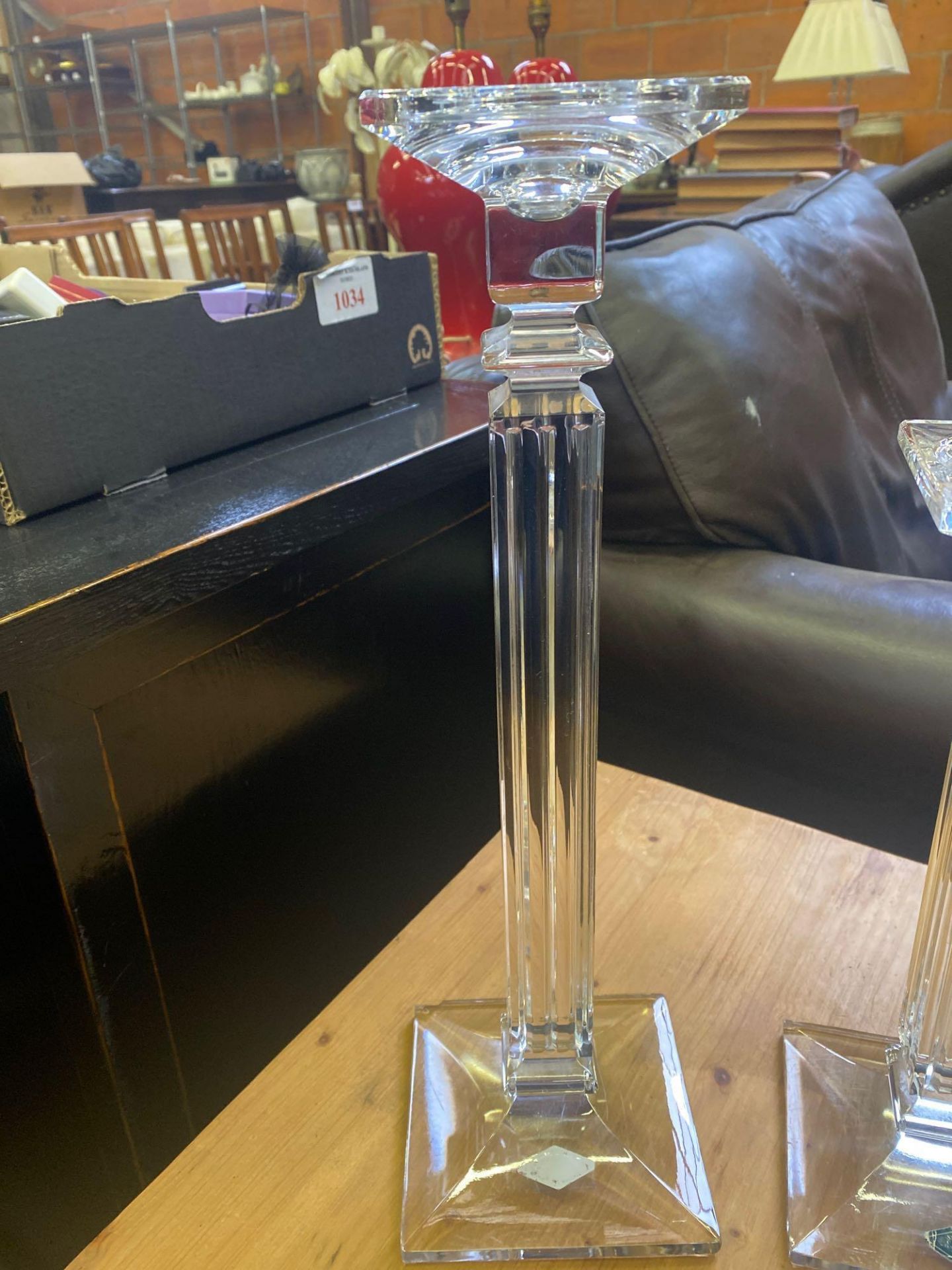 Two Shannon crystal glass candlesticks - Image 2 of 4