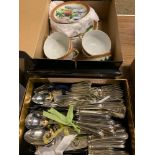 An Oriental part tea set and other items