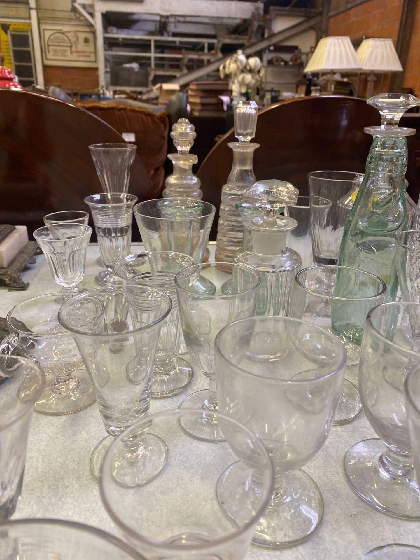 Four glass decanters together with a quantity of other glass. - Image 7 of 10