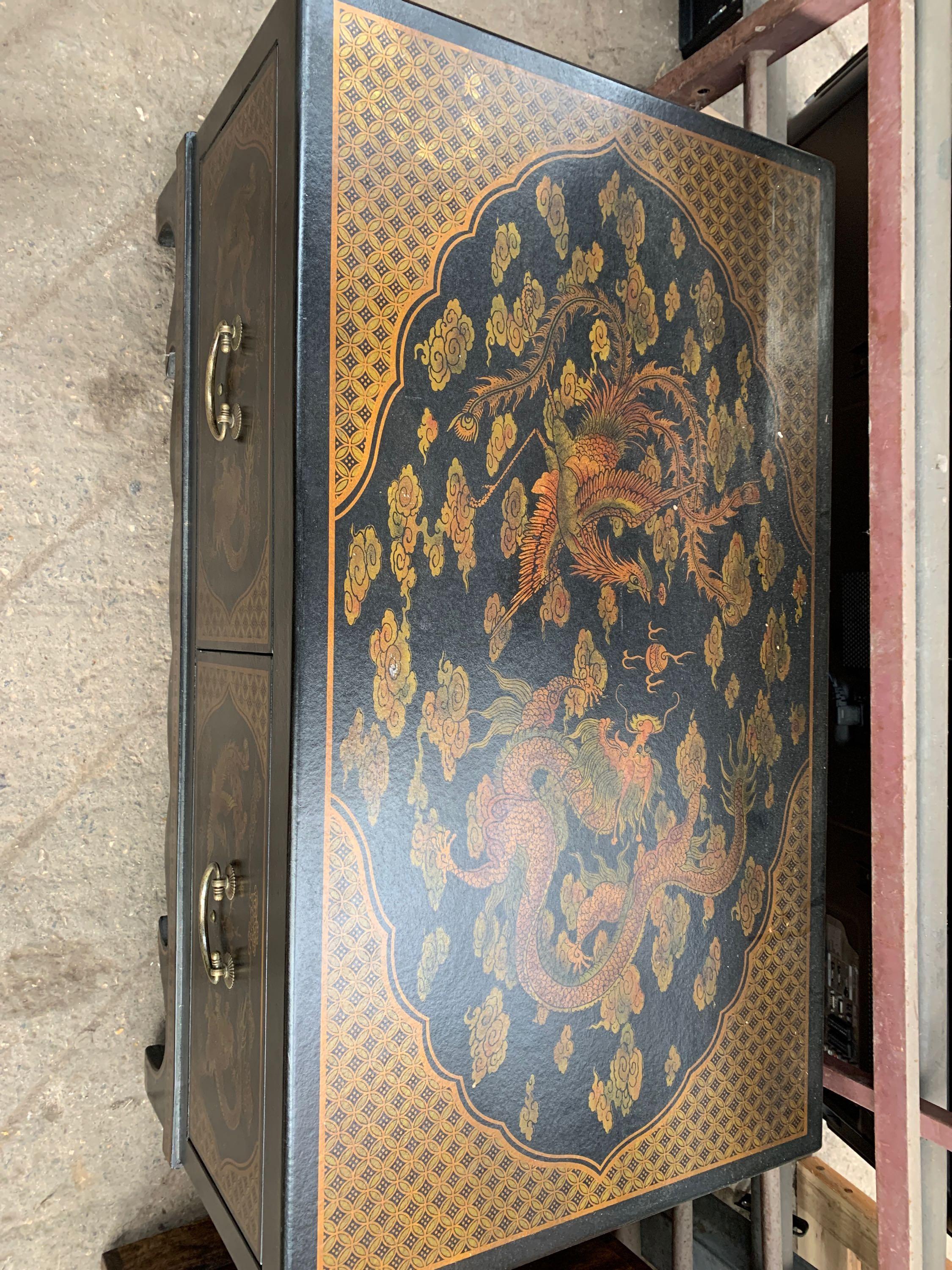 Oriental style low chest of drawers - Image 2 of 5