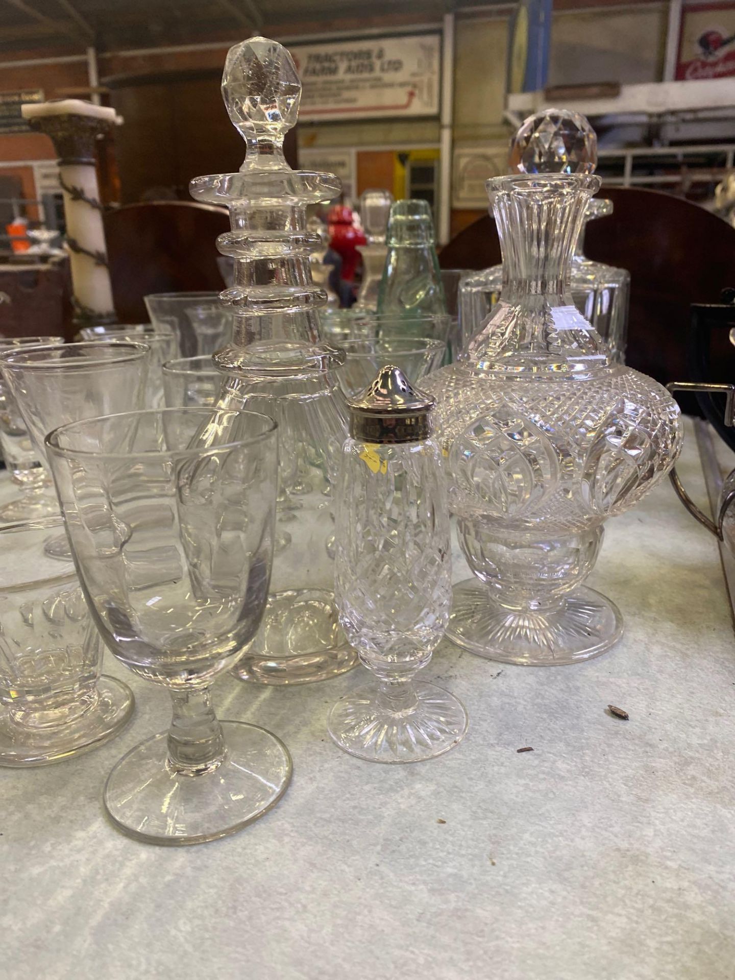 Four glass decanters together with a quantity of other glass. - Image 2 of 10